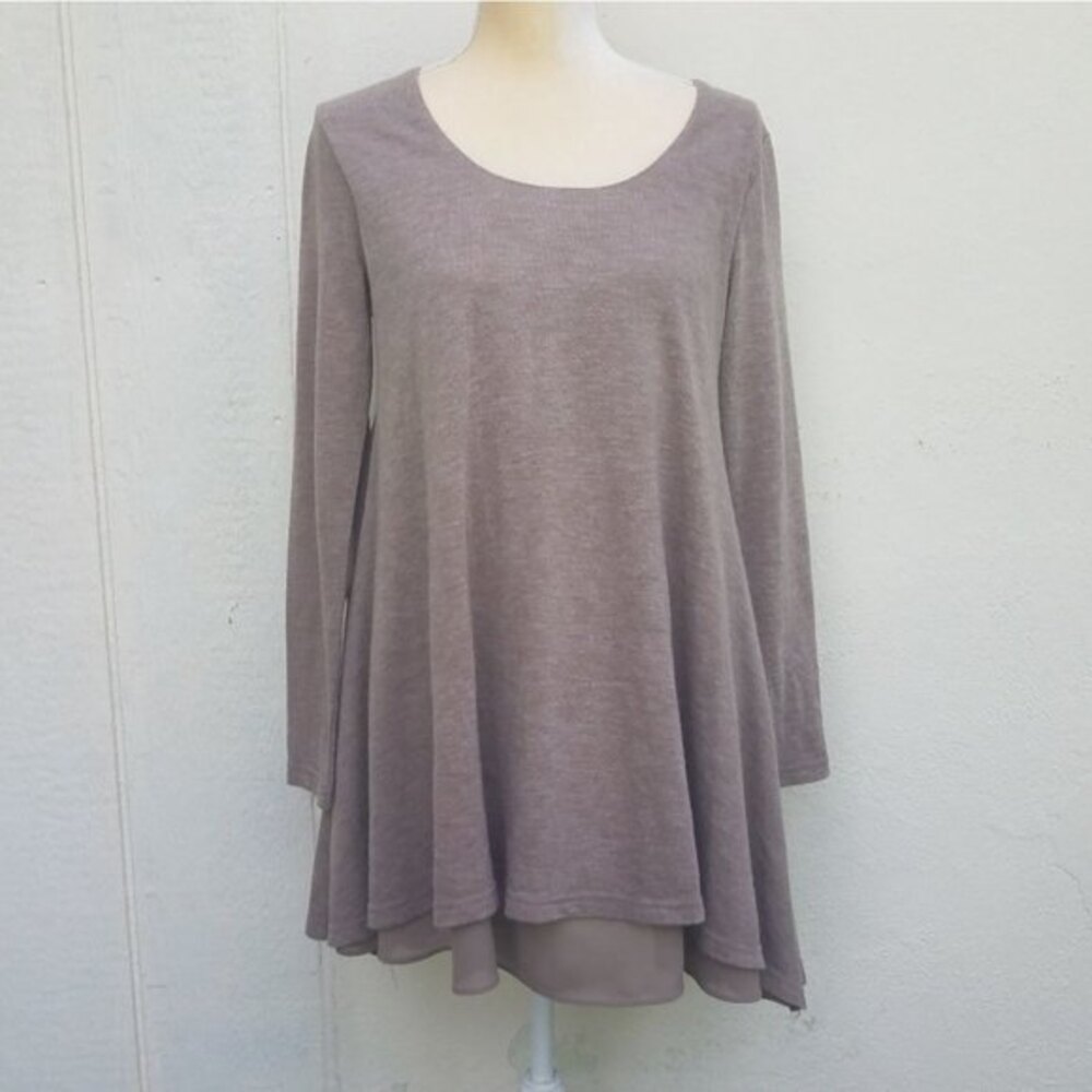 Umgee tan tunic blouse size small
